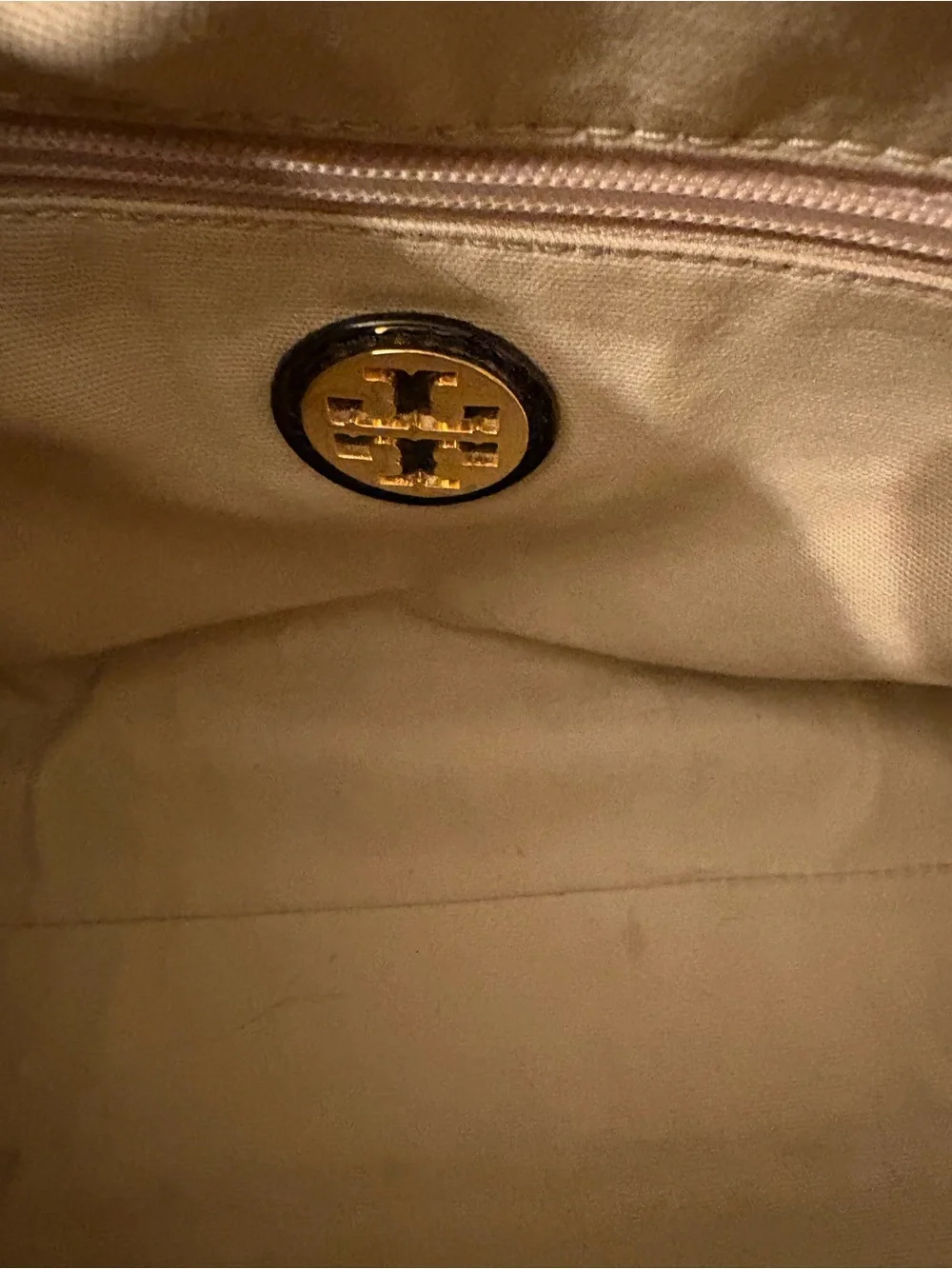 Tory Burch Black Nylon Tote with Patent Trim and Logo - Picture 7 of 8